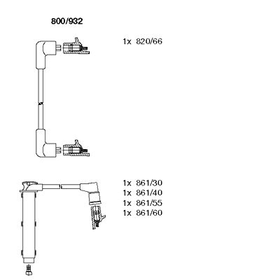 

Комплект проводов зажигания BREMI 800/932