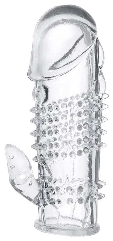 Насадка ToyFa гелевая с шипами и клиторальным отростком прозрачный 13 см
