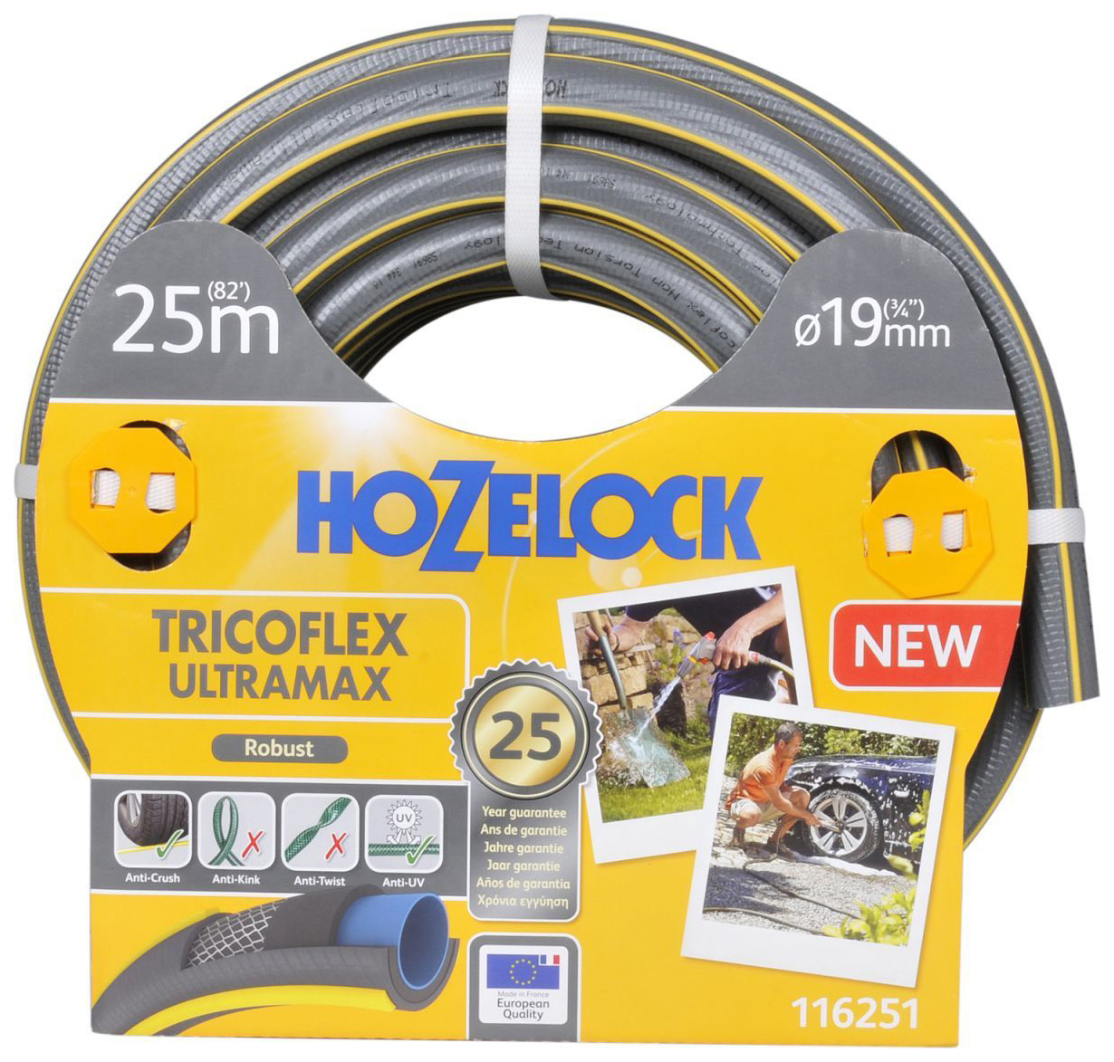 фото Шланг поливочный hozelock 116251 tricoflex ultramax 3/4, 25м