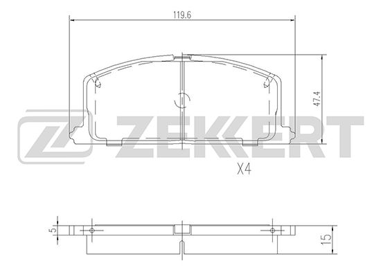 

Тормозные колодки ZEKKERT дисковые BS-2624