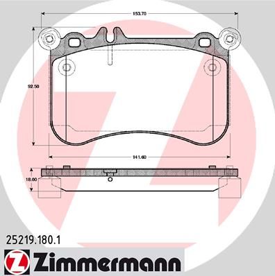 

Тормозные колодки ZIMMERMANN дисковые 25219.180.1