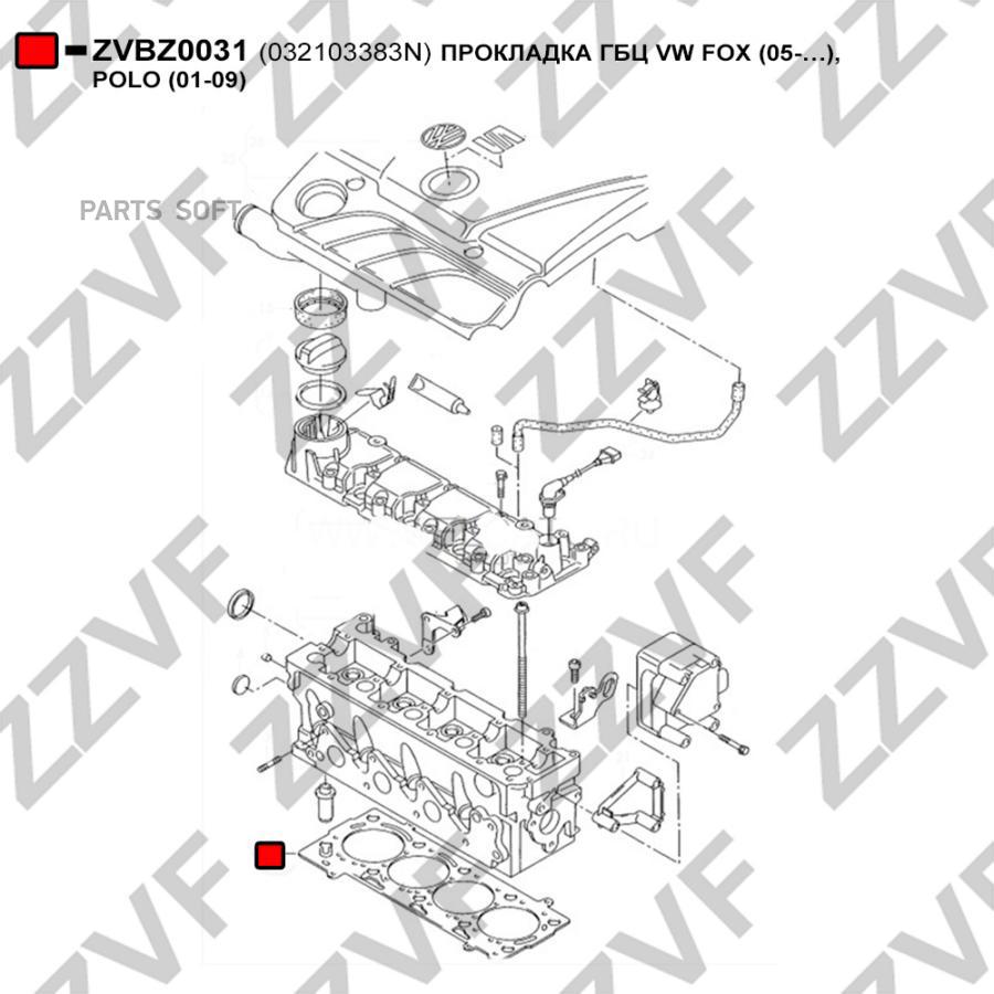 

Прокладка Гбц Vw Fox 05- , Polo 01-09 ZZVF ZVBZ0031