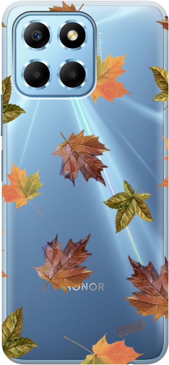 

Силиконовый чехол на Honor X6 / X8 5G с 3D принтом "Maple" прозрачный, Прозрачный;оранжевый, 158177