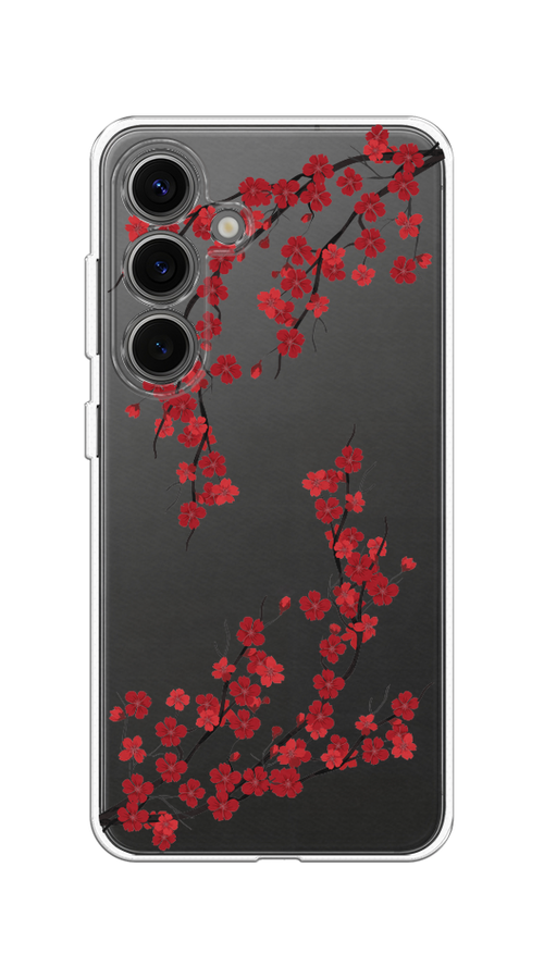 

Чехол на Samsung Galaxy S25 Красная сакура, Красный;черный, 2110350-1