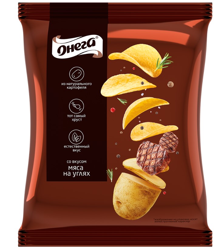 

Чипсы Онега из натурального картофеля со вкусом мяса на углях 150 гр