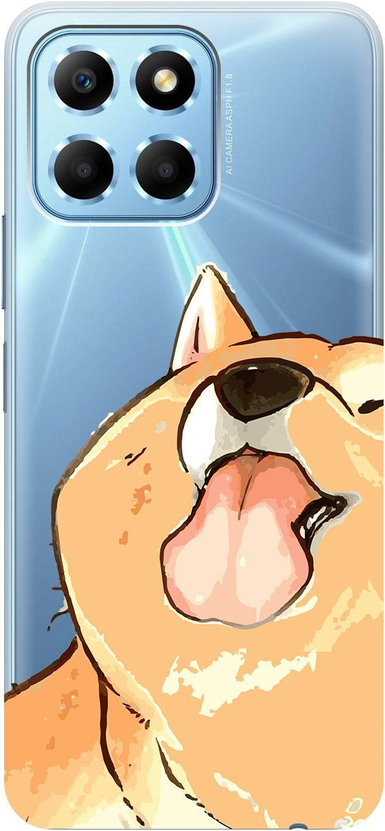 

Силиконовый чехол на Honor X6 / X8 5G с 3D принтом "Shiba" прозрачный, Прозрачный;бежевый, 158178
