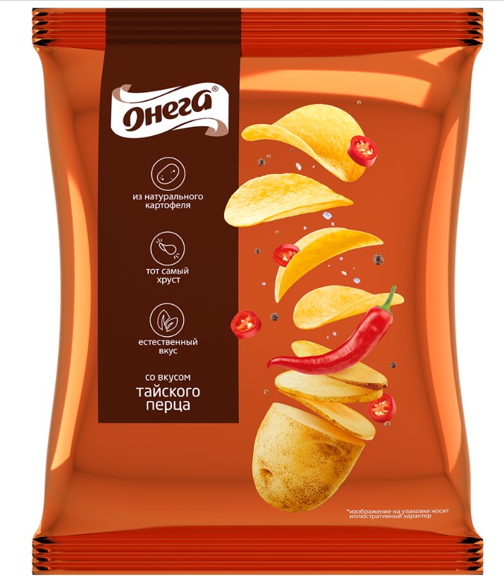 

Чипсы Онега из натурального картофеля со вкусом Тайского перца 75 г