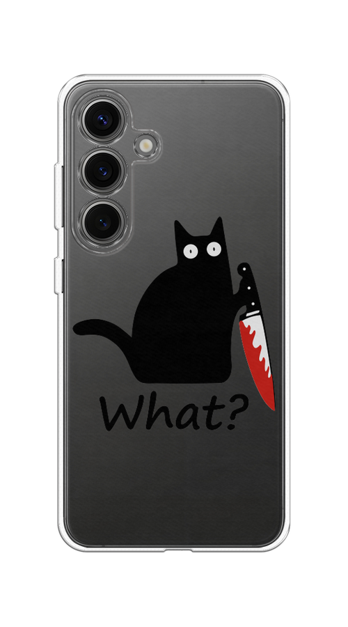 

Чехол на Samsung Galaxy S25 Котик с ножом, Черный;красный, 2110350-1