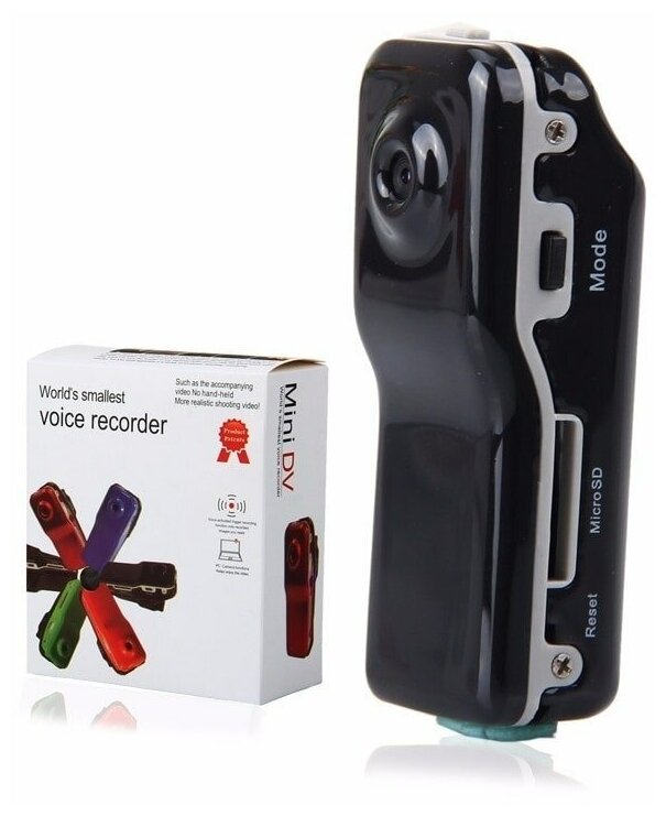 Мини диктофон с видео камерой Mini DV World Smallest Voice Recorder, черный