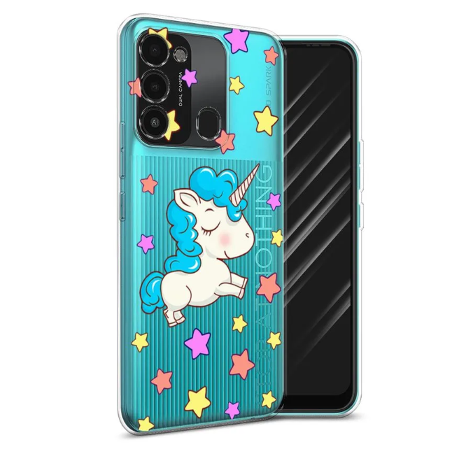 

Чехол Awog "Звездный единорог" для Tecno Spark 8C, Разноцветный, 301352-1