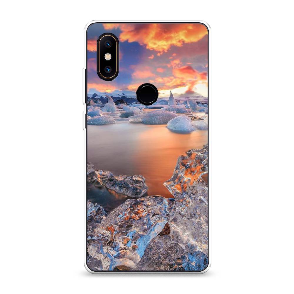 

Чехол на Xiaomi Mi Mix 2S "Ледники", Синий;оранжевый, 33450-2