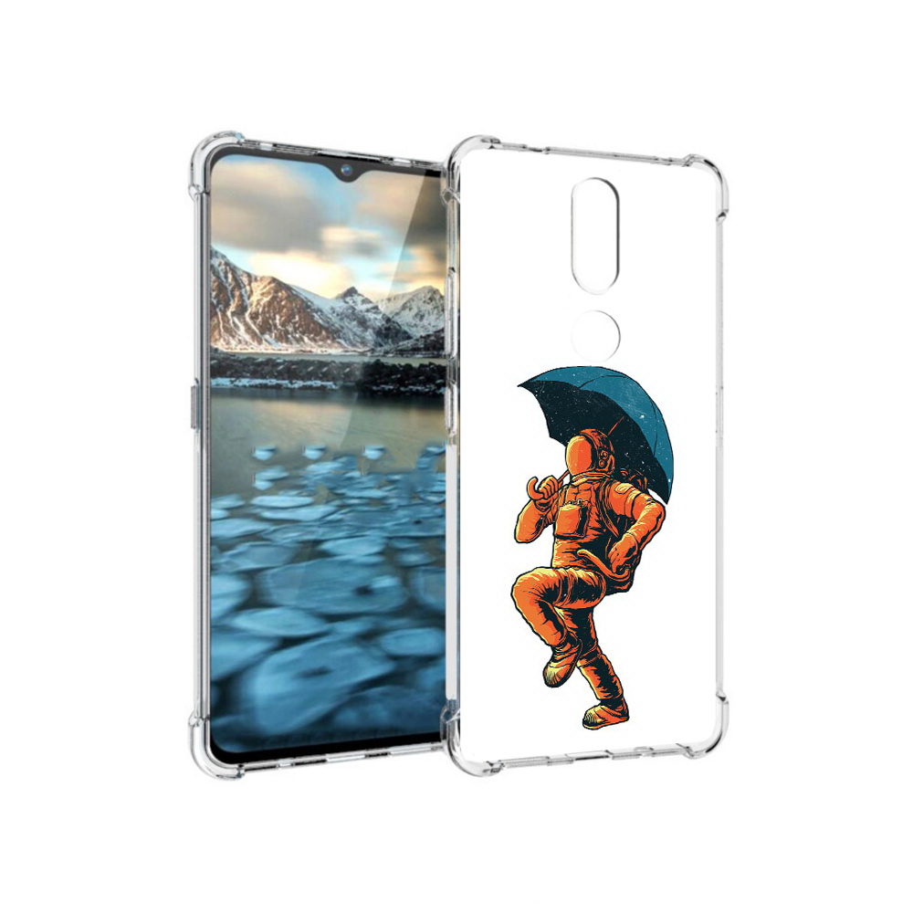

Чехол MyPads Tocco для Nokia 2.4 шагающий космонавт с зонтом (PT227049.107.695), Прозрачный, Tocco