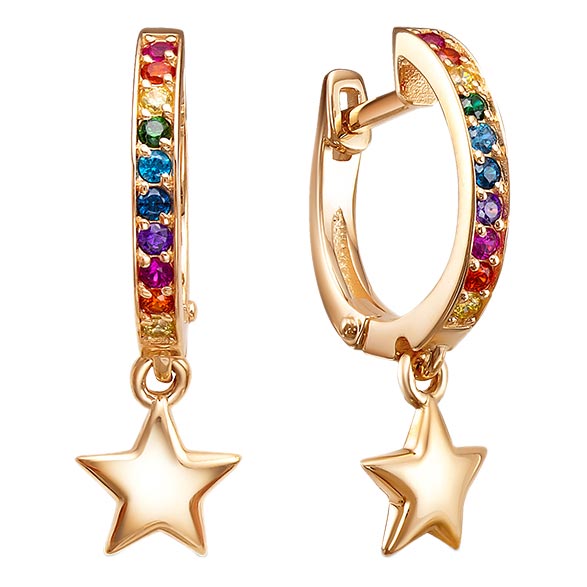 

Серьги из красного золота с фианитом Delta 1202736-d, 1202736-d