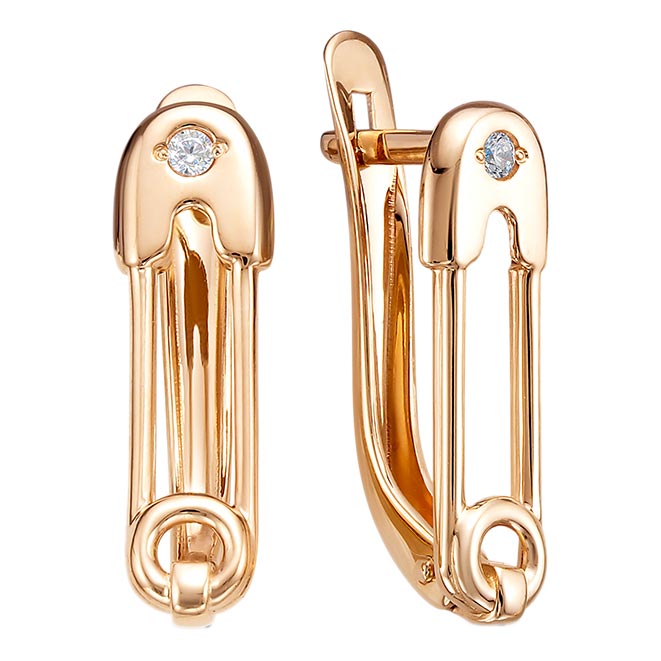 

Серьги из красного золота с фианитом Delta 1203750-d, 1203750-d