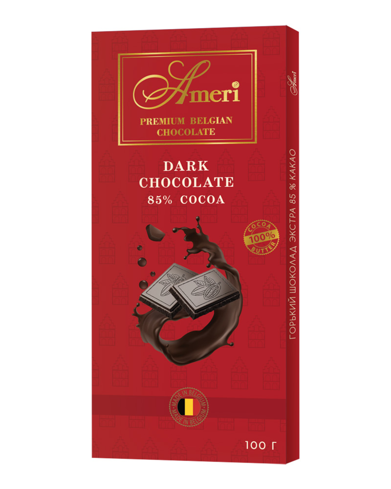 Шоколадная плитка Ameri Экстра Горький шоколад 85%, 100 г х 5 шт