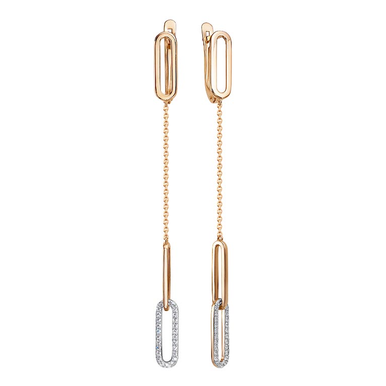 

Серьги из красного золота с фианитом Delta 1204139-d, 1204139-d
