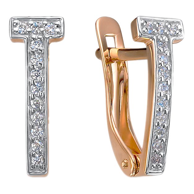 

Серьги из красного золота с фианитом Delta 1204877-d, 1204877-d
