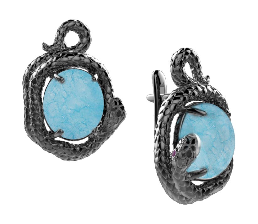 

Серьги из серебра с кварцем, искусственными корундами Spika Gold 20429-082-09, 20429-082-09