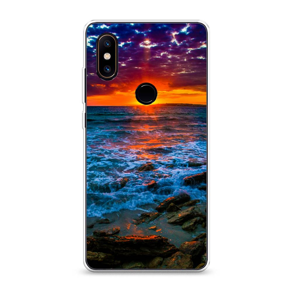 

Чехол на Xiaomi Mi Mix 2S "Закат 1", Оранжевый;синий, 33450-2