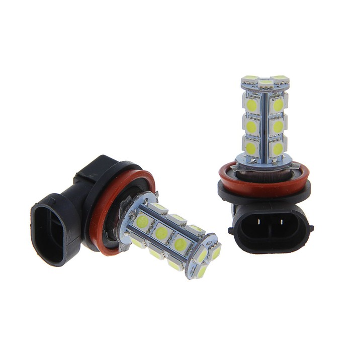 

Автолампа светодиодная H11, 12 В, 18 SMD-5050, свет белый, набор 2 шт