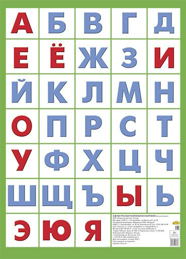 Плакат Азбука русская без картинок. А2
