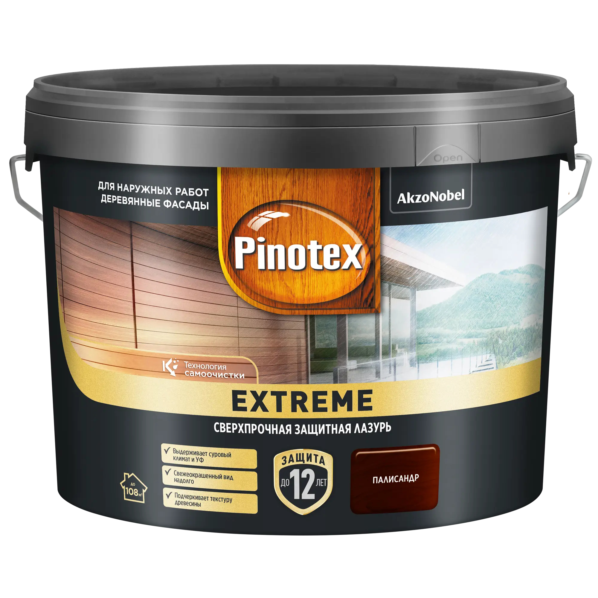 Лазурь для дерева Pinotex Extreme палисандр, 9 л