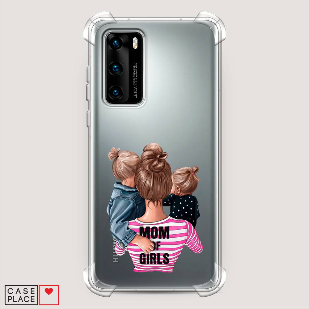 

Чехол Awog на Huawei P40 "Mom of Girls", Синий;розовый;черный, 610851-1