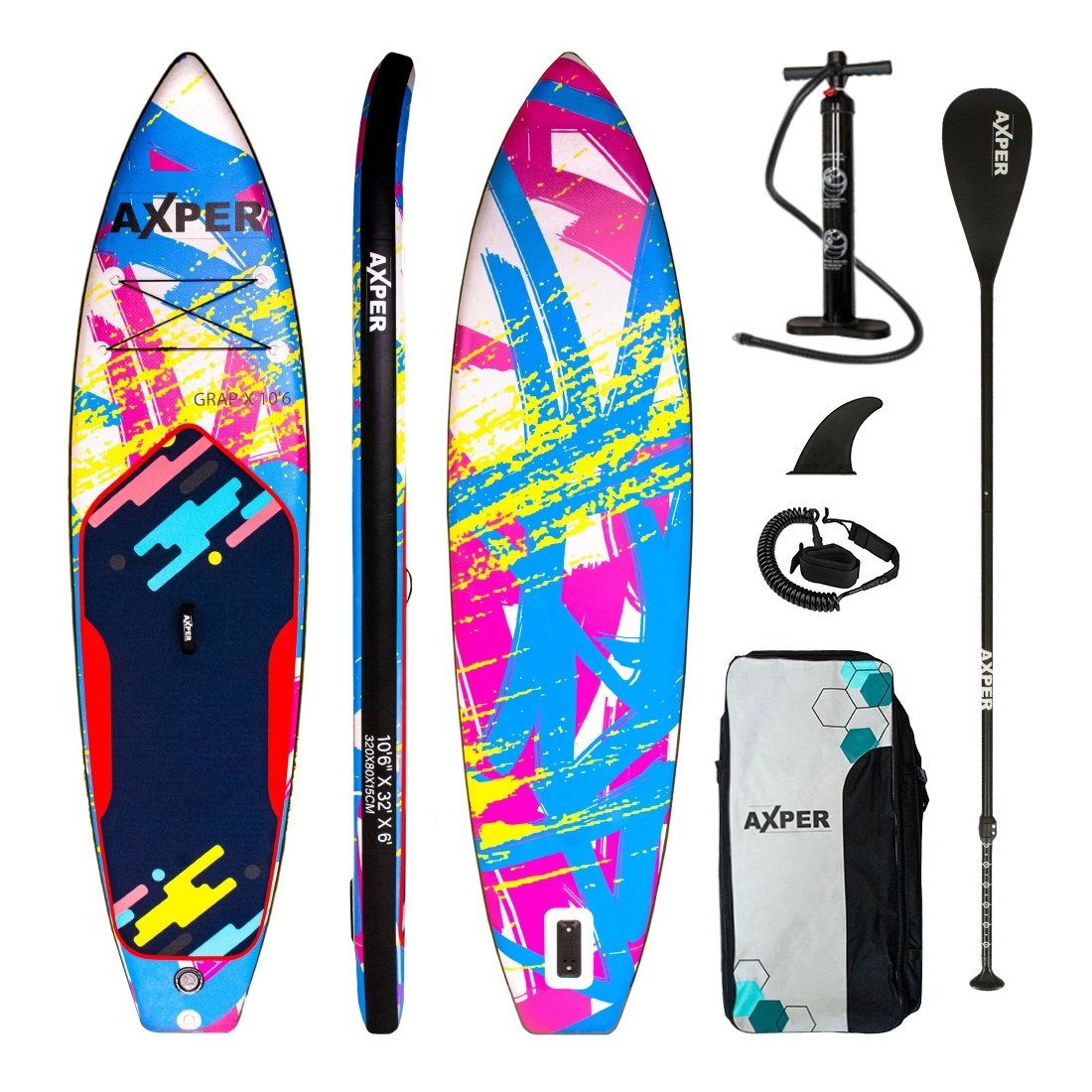 SUP-борд AXPER Grap-X 320x80x15 см синий