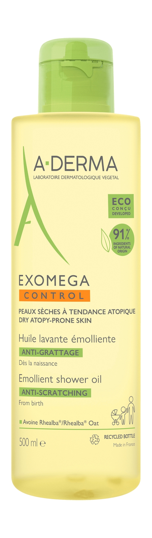 Смягчающее масло для душа A-Derma Exomega Control Emollient Shower Oil, 200мл