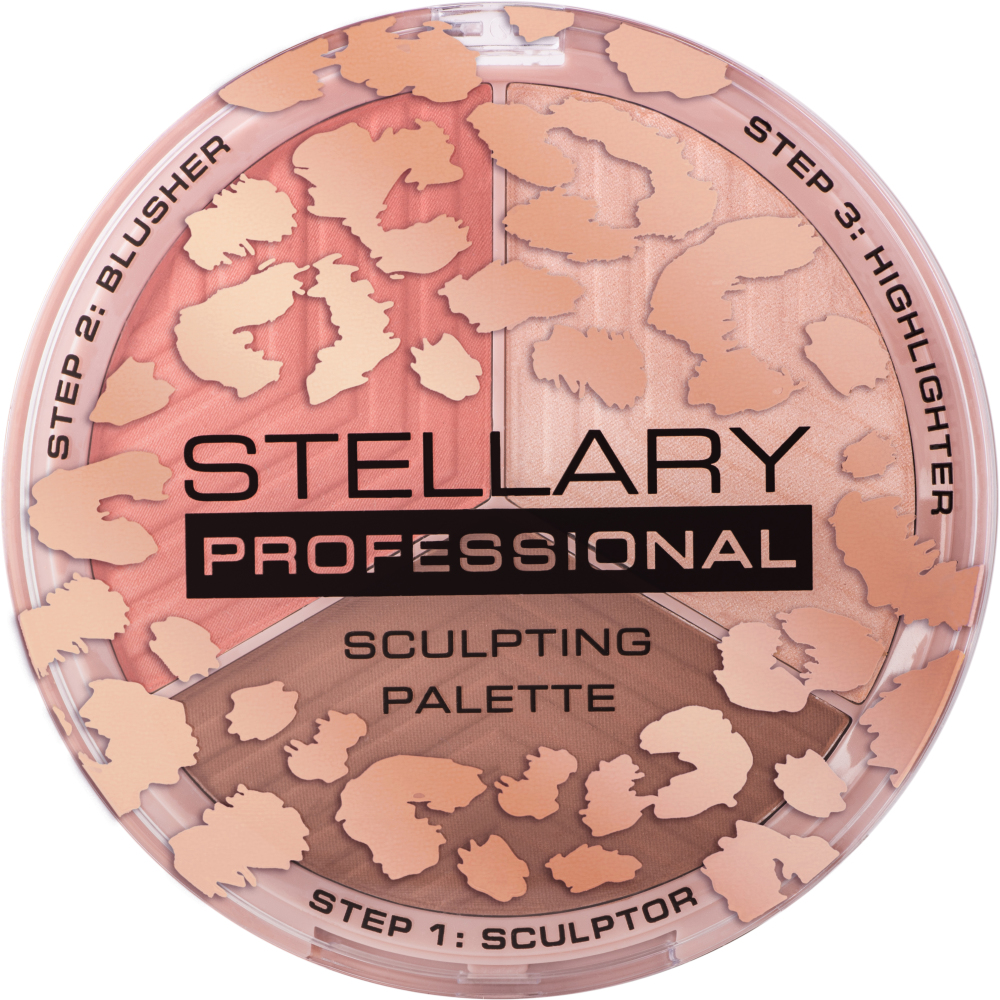 Контуринг для лица STELLARY Sculpting Palette 3 в 1 скульптор, пудра, бронзер, №01, 12 г