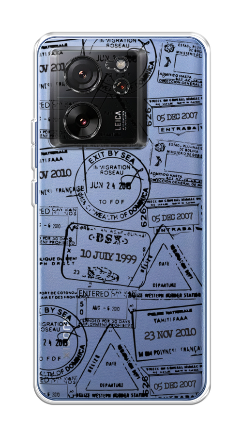 

Чехол на Xiaomi 13T "Visa stamps 2", Белый;черный;серый, 319850-1