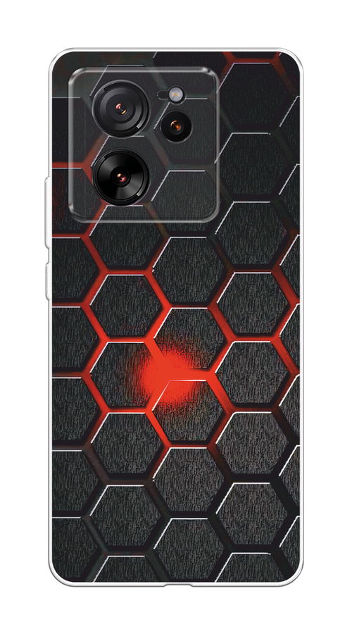 

Чехол на Xiaomi 13T Pro Про "Соты красные", Красный;черный;серый, 319950-1