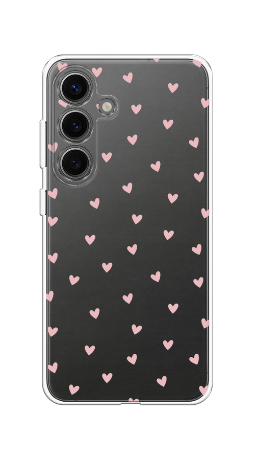 

Чехол на Samsung Galaxy S25 Розовые сердечки паттерн, Розовый;прозрачный, 2110350-1