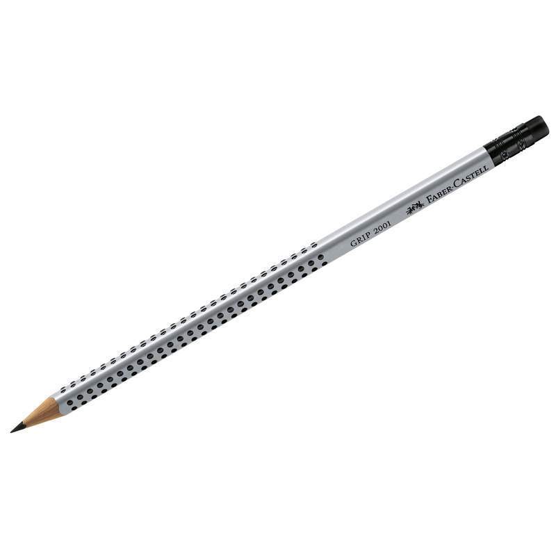 Карандаш чернографитовый Faber-Castell Grip 2001 286154 B с ластиком 12 шт 2256₽