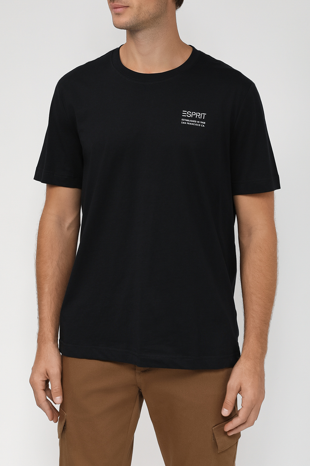 

Футболка мужская Esprit Casual 073EE2K321 черная S, Черный, 073EE2K321