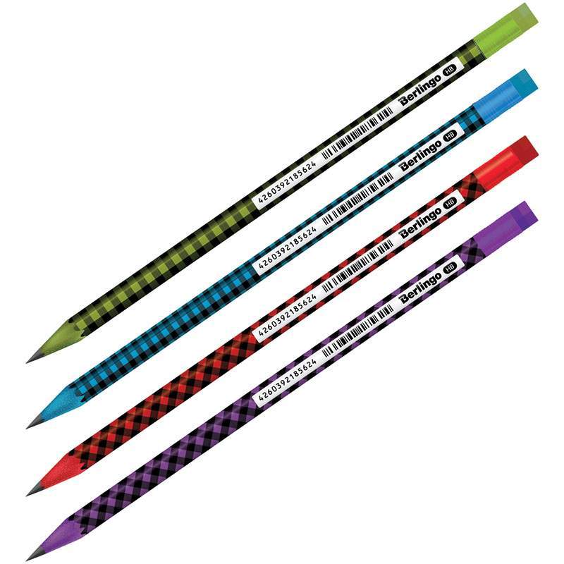 

Карандаш чернографитовый Berlingo "Squares" 327733, HB, с ластиком, 72 шт., 327733