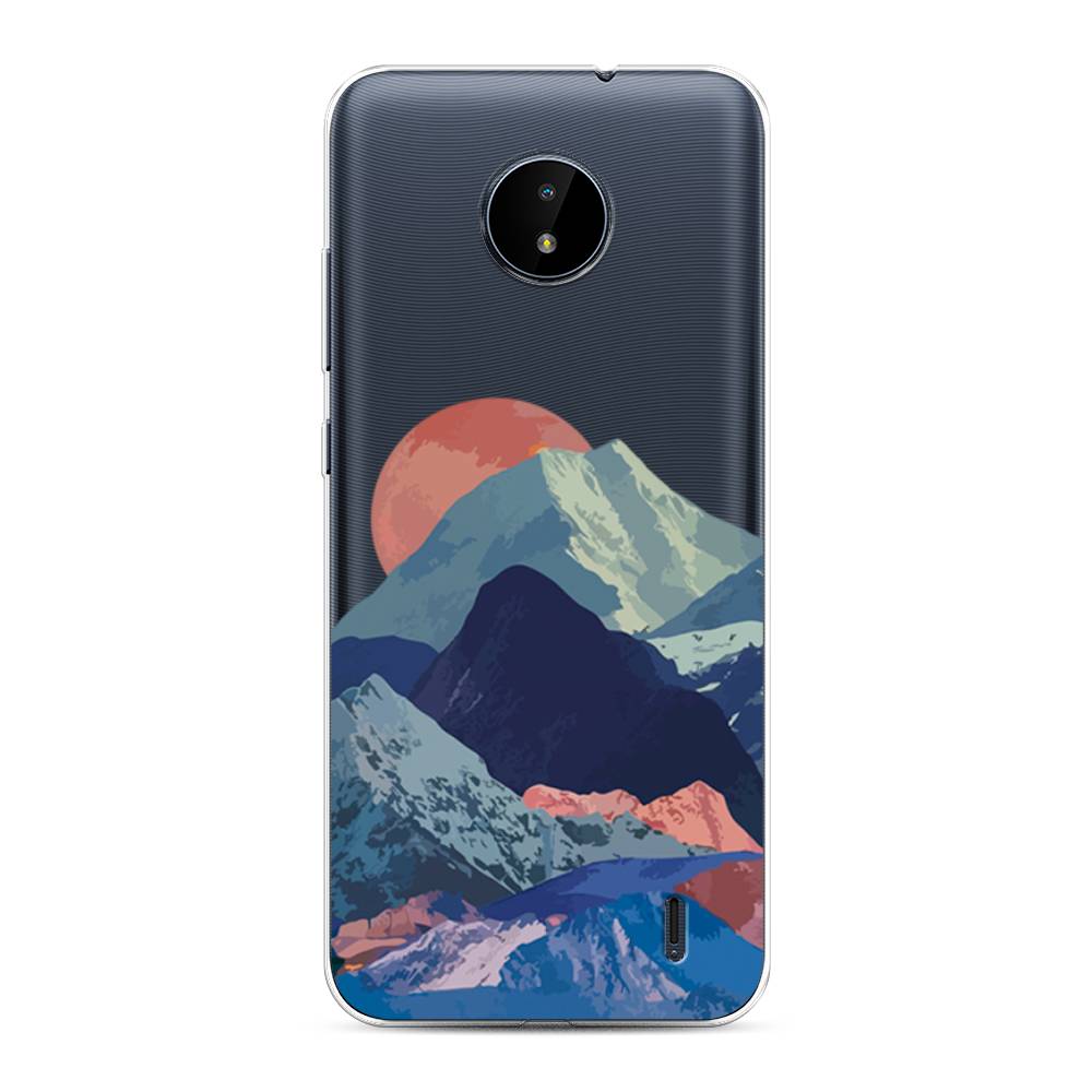 

Чехол на Nokia C10/C20 "Закат в снежных горах", Красный;серый;голубой, 124450-2