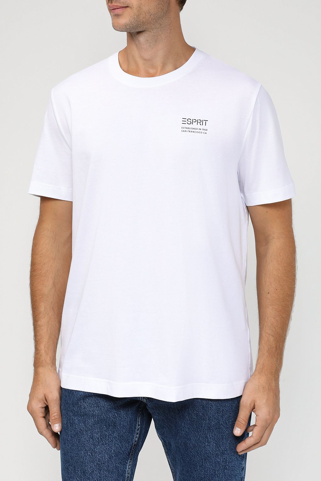

Футболка мужская Esprit Casual 073EE2K321 белая XL, Белый, 073EE2K321