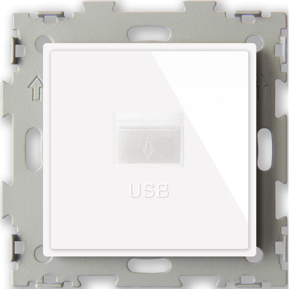 фото Cgss розетка usb 2.1а белая эстетика gl-w201u-wcg nobrand