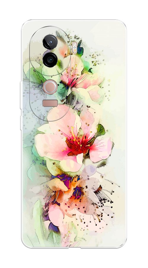 

Чехол на Vivo V40e Нежные цветы, Зеленый;розовый, 2611950-1