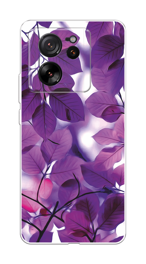 

Чехол на Xiaomi 13T Pro Про "Сиреневые листики", Фиолетовый;голубой, 319950-1