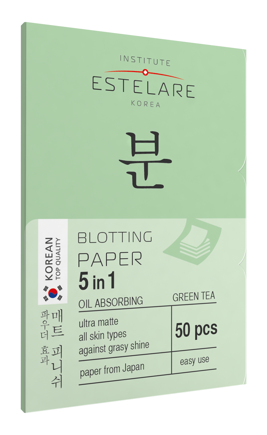 Салфетки матирующие Institute Estelare Ultra Matte для лица, с зелёным чаем, 5 в 1, 50 шт.