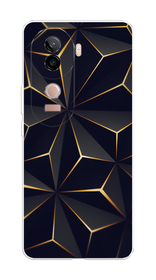 

Чехол на Vivo V40e Черные полигоны, Золотистый;черный, 2611950-1