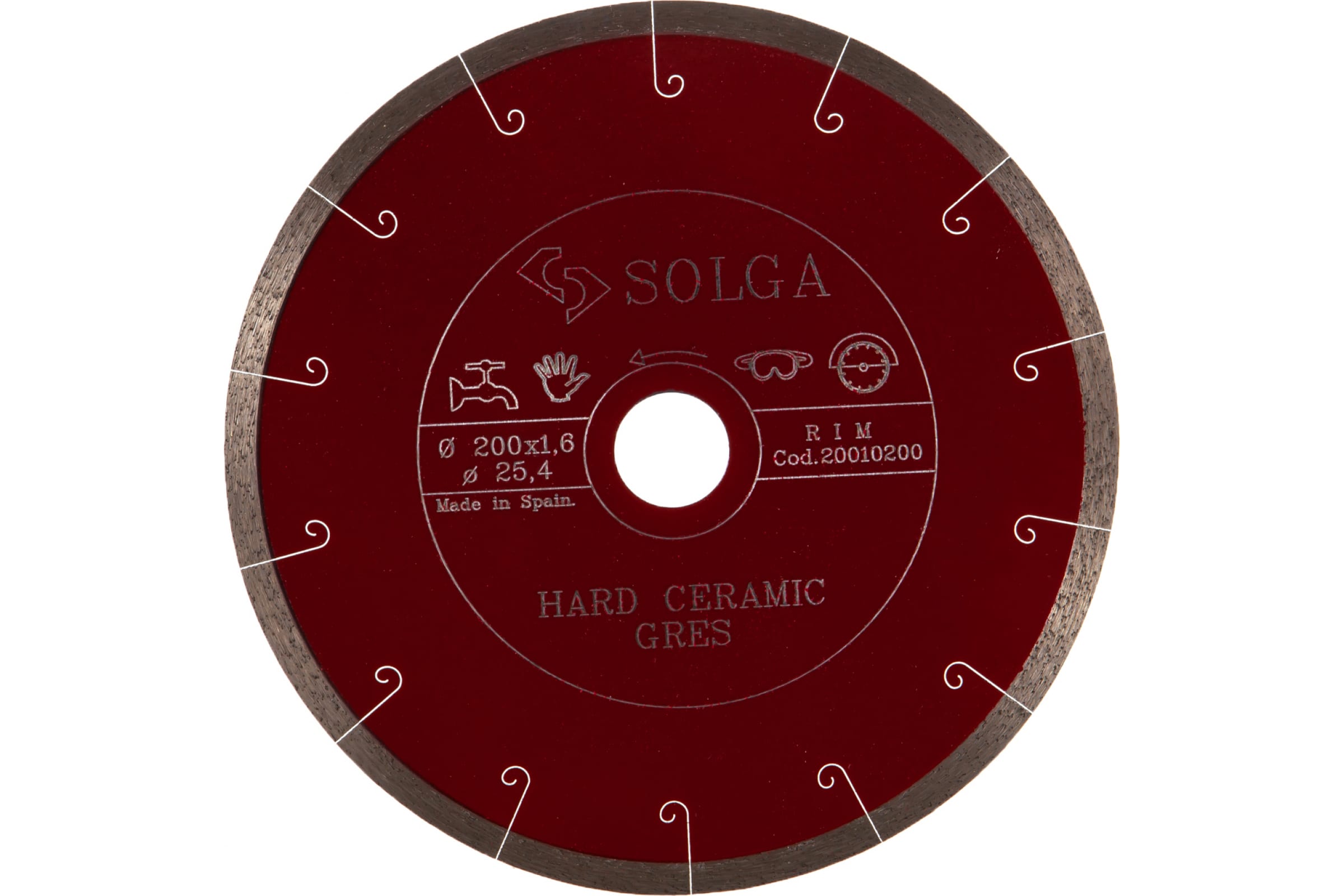 Solga Diamant Диск алмазный HARD CERAMICS сплошной керамогранит 200мм/25,4 20010200