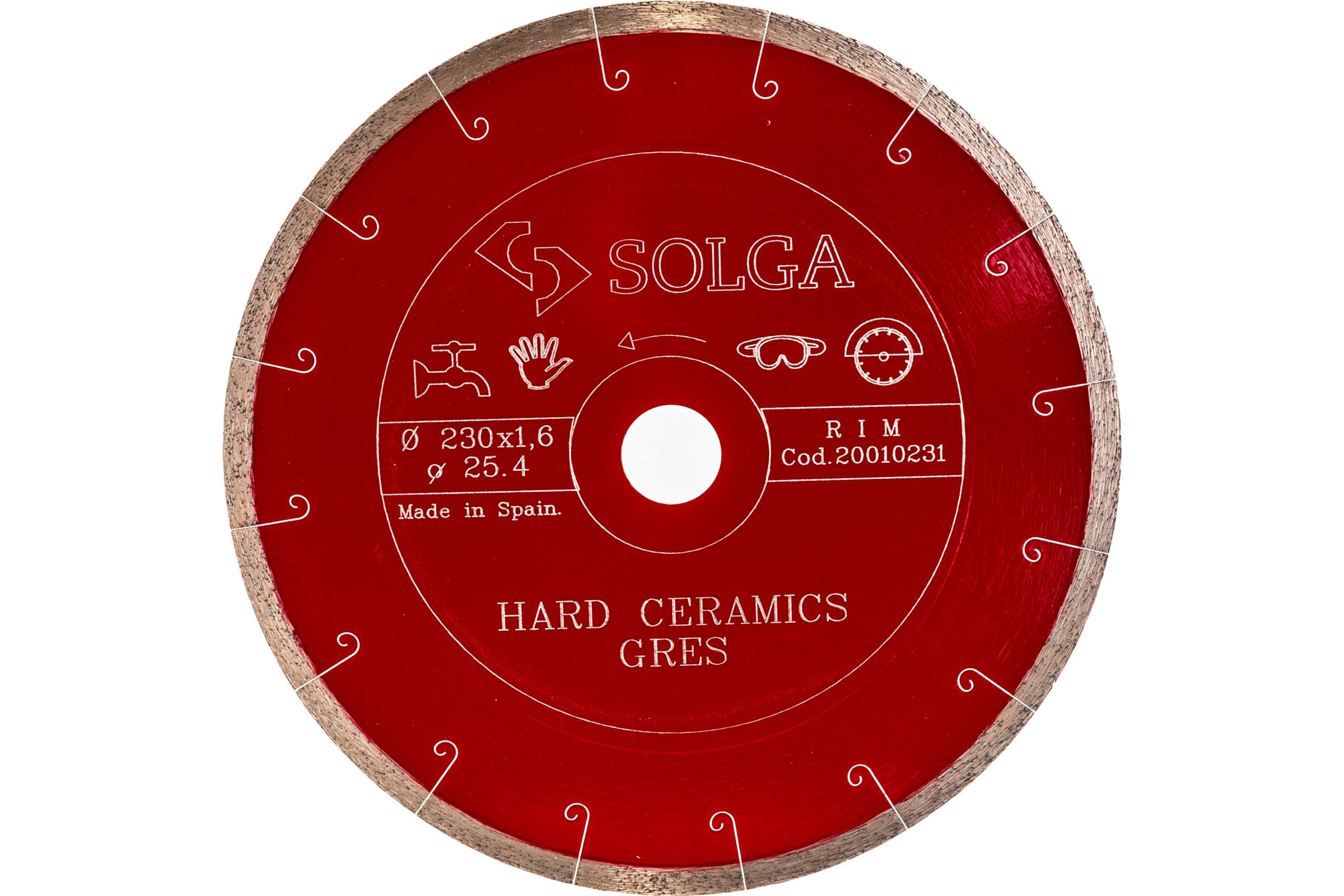 Solga Diamant Диск алмазный HARD CERAMICS сплошной керамогранит 230мм/25,4 20010231