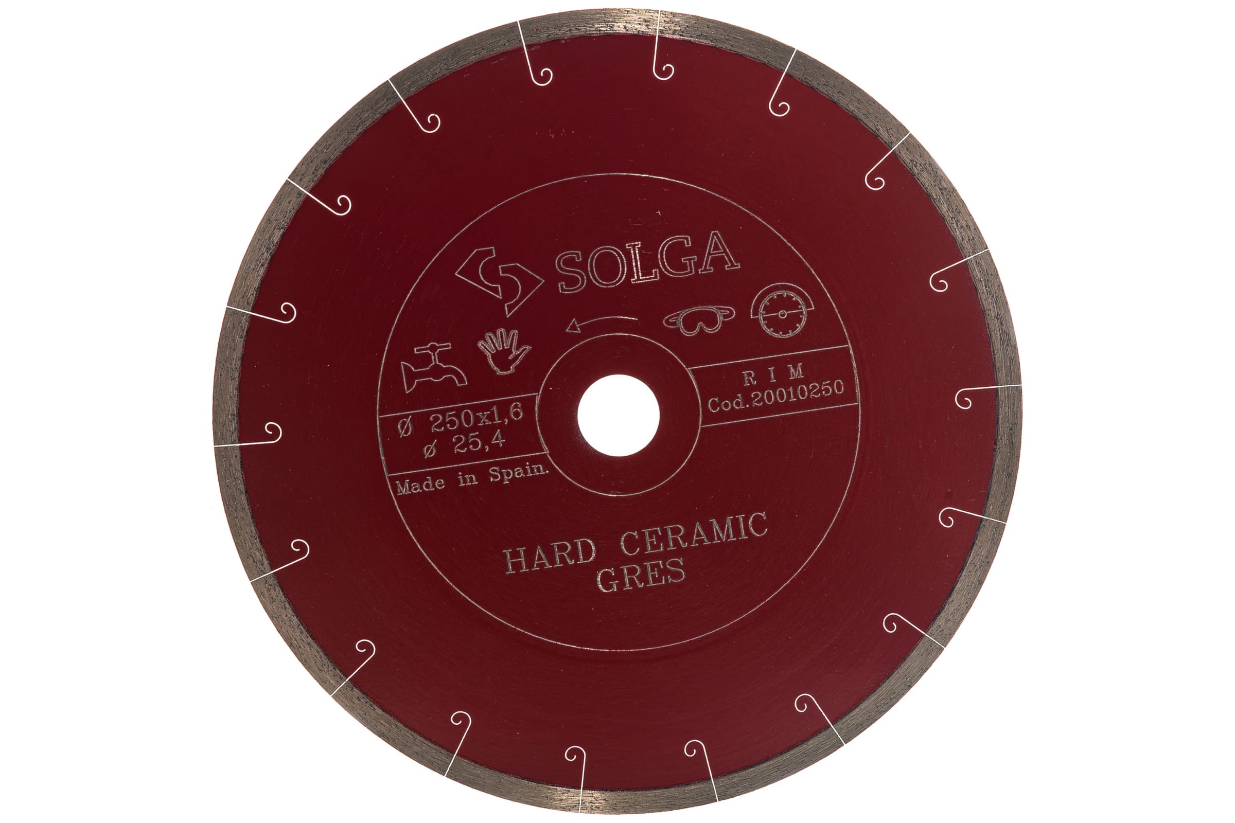 Solga Diamant Диск алмазный HARD CERAMICS сплошной керамогранит 250мм/25,4 20010250