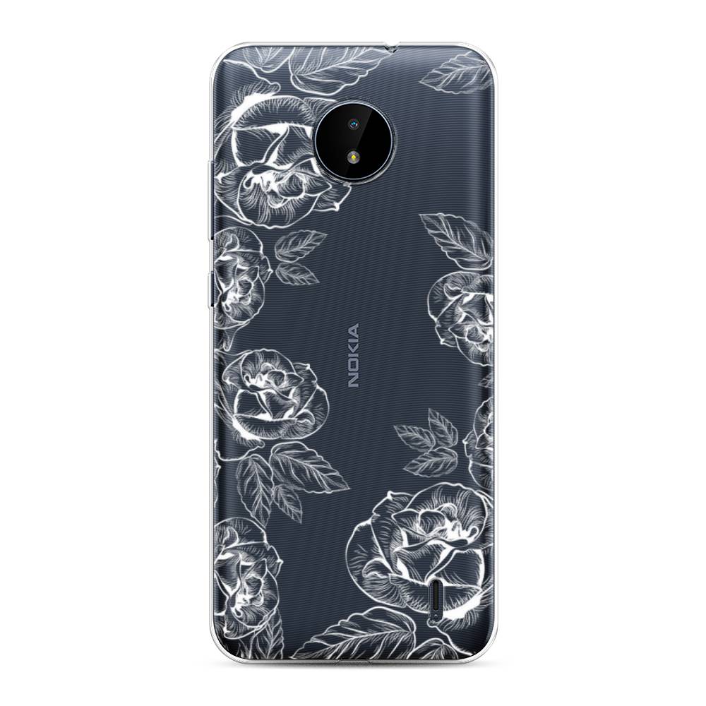

Чехол на Nokia C10"Розы графика", Черный;серый, 124450-2