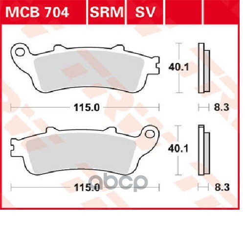 

Колодки дисковые Honda NT 650 02-05/VFR 800 98-01/VFR 800 TRW MCB704SV MCB704SV