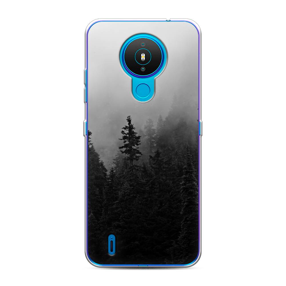 

Чехол на Nokia 1.4 "Туманный лес", Серый;черный, 124550-2