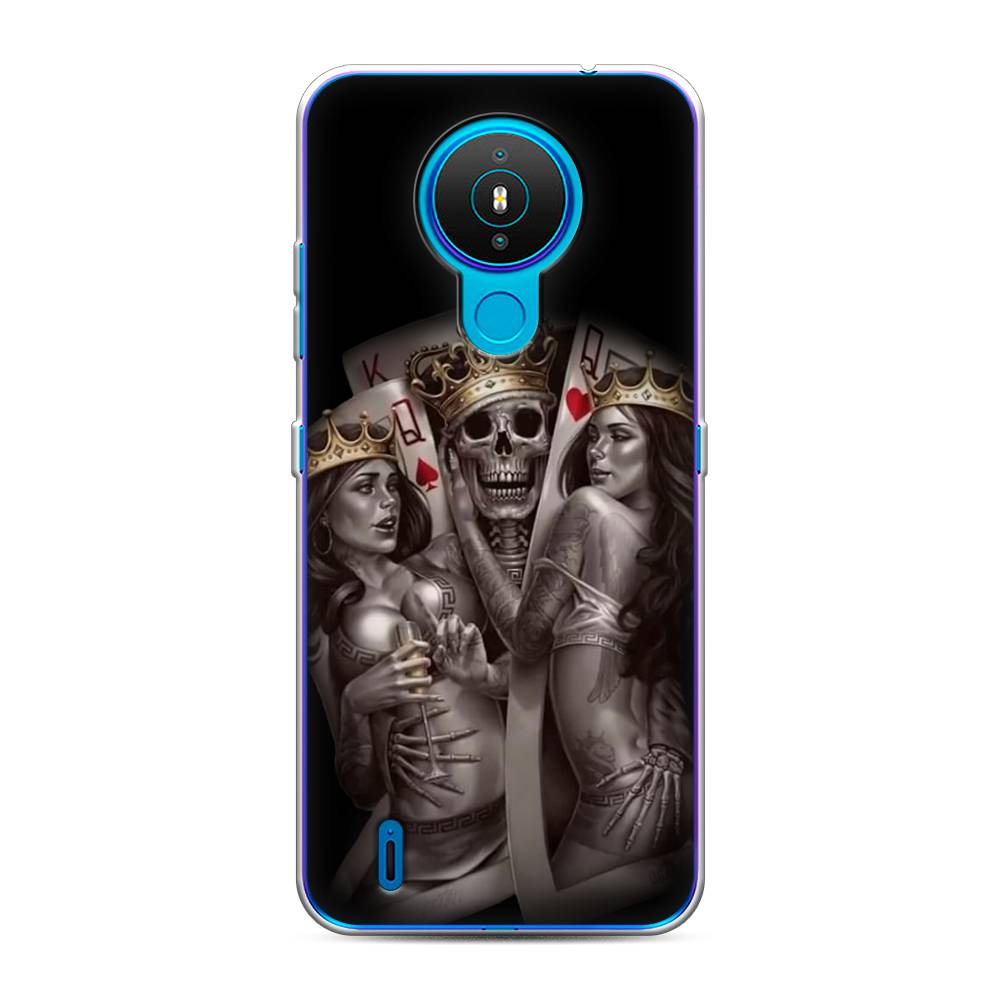 

Чехол на Nokia 1.4 "Карты король и королевы", Серый;желтый, 124550-6